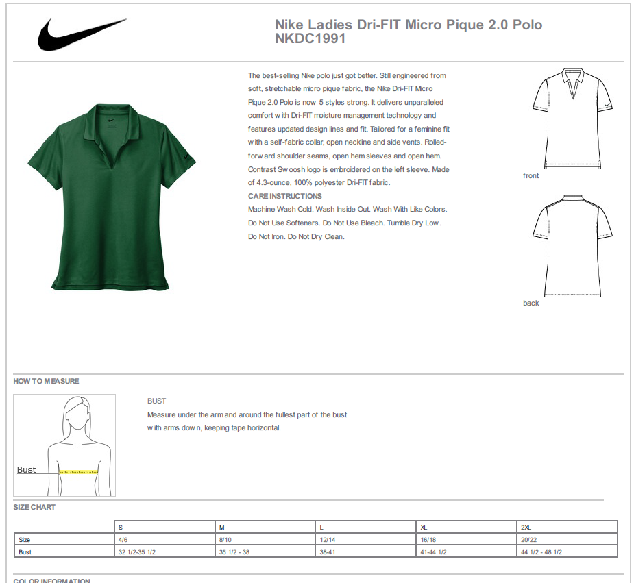 Nike Ladies Dri-FIT Micro Pique 2.0 Polo